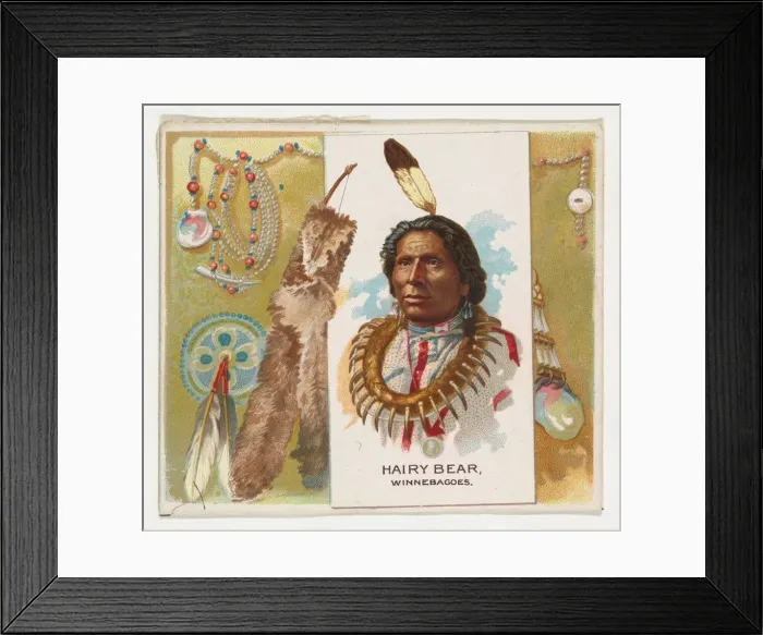 Framed Print : Hairy Bear, Winnebagoes, from the American Indian Chiefs series (N36) for Allen & Framed Print : Hairy Bear, Winnebagoes, from the American Indian Chiefs series (N36) for Allen &
