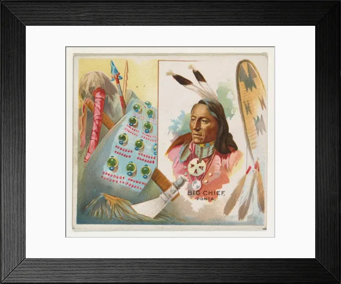 Framed Print : Big Chief, Ponca, from the American Indian Chiefs series (N36) for Allen & Framed Print : Big Chief, Ponca, from the American Indian Chiefs series (N36) for Allen &
