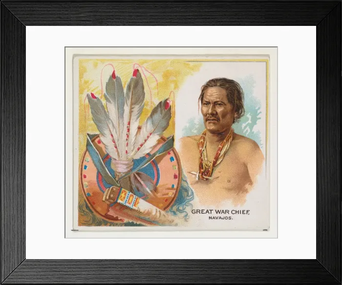 Framed Print : Great War Chief, Navajos, from the American Indian Chiefs series (N36) for Allen & Framed Print : Great War Chief, Navajos, from the American Indian Chiefs series (N36) for Allen &