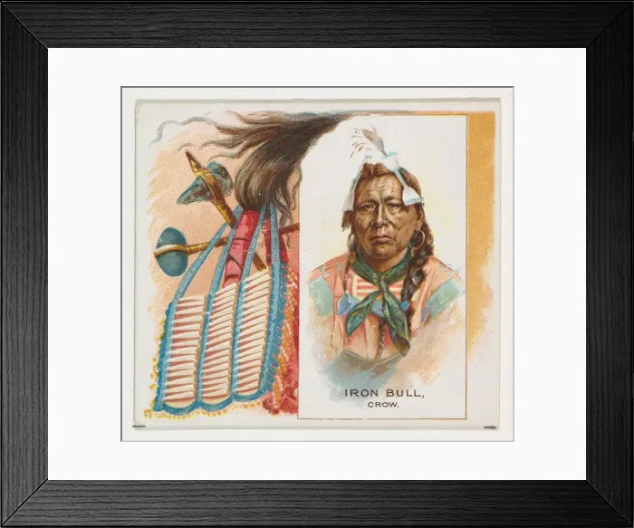 Framed Print : Iron Bull, Crow, from the American Indian Chiefs series (N36) for Allen & Framed Print : Iron Bull, Crow, from the American Indian Chiefs series (N36) for Allen &