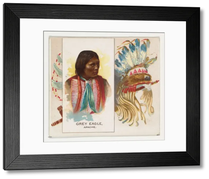 Framed Print : Grey Eagle, Apache, from the American Indian Chiefs series (N36) for Allen & Framed Print : Grey Eagle, Apache, from the American Indian Chiefs series (N36) for Allen &