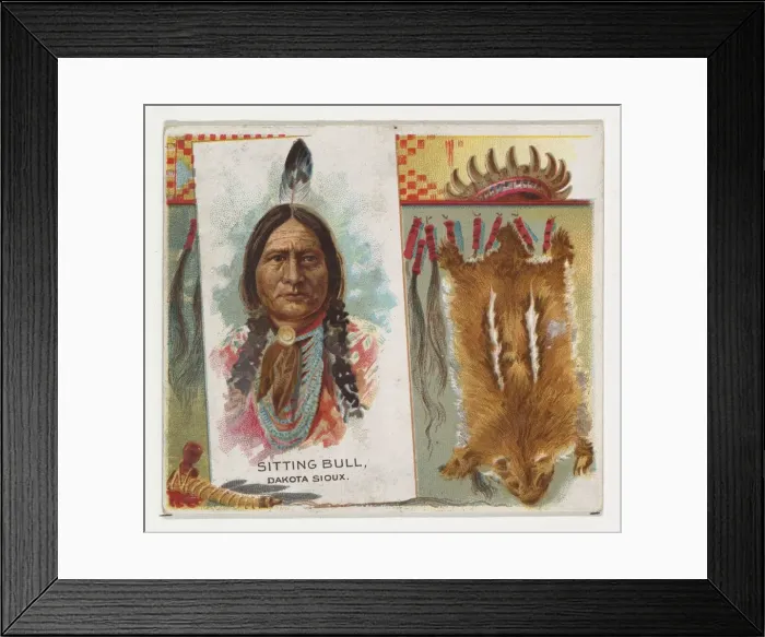 Framed Print : Sitting Bull, Dakota Sioux, from the American Indian Chiefs series (N36) for Allen & Framed Print : Sitting Bull, Dakota Sioux, from the American Indian Chiefs series (N36) for Allen &