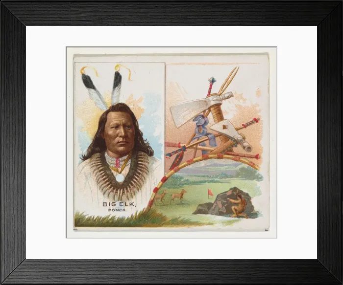 Framed Print : Big Elk, Ponca, from the American Indian Chiefs series (N36) for Allen & Framed Print : Big Elk, Ponca, from the American Indian Chiefs series (N36) for Allen &