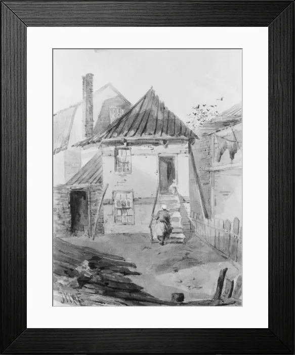 Framed Print : Barracks at Fort Pitt (from Cropsey Album). Creator: John Mackie Falconer Framed Print : Barracks at Fort Pitt (from Cropsey Album). Creator: John Mackie Falconer
