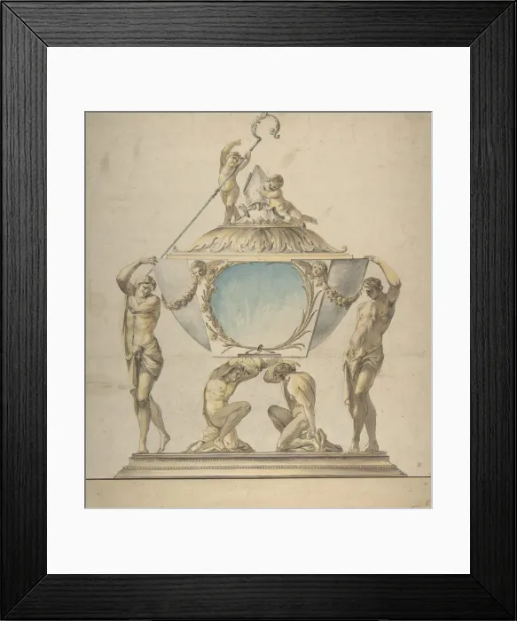 Framed Print : Design for a Gold and Silver Bishops Reliquary, late 18th century Framed Print : Design for a Gold and Silver Bishops Reliquary, late 18th century