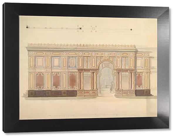 Elevation and Cross-Section of of Gallery Wall, 19th century. Creator: John Gregory Crace