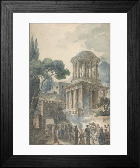Framed Print : Ancient Scene with a Funeral Ceremony for an Actor, ca. 1777. Creator: Louis Jean Desprez Framed Print : Ancient Scene with a Funeral Ceremony for an Actor, ca. 1777. Creator: Louis Jean Desprez