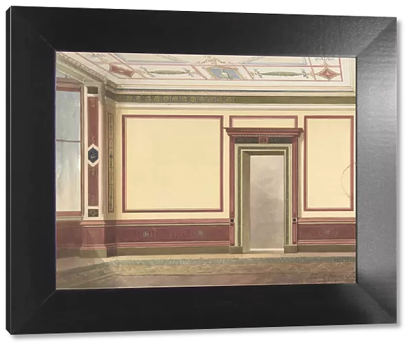 Dining Room Elevation in a Simplified Third Pompeian Style, ca. 1870-90