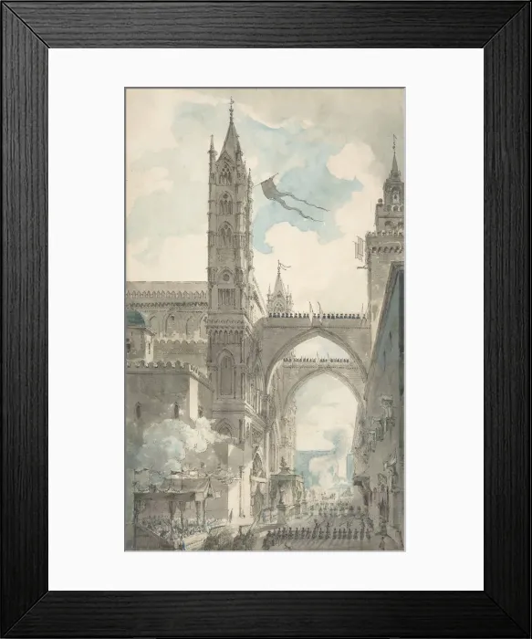Framed Print : View of the Portal and Principal Entrance of the Cathedral of Palermo during the Festival Framed Print : View of the Portal and Principal Entrance of the Cathedral of Palermo during the Festival