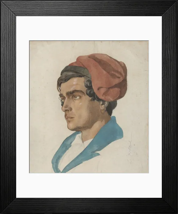 Framed Print : Head Study of a Fisherman from Capri, ca. 1849. Creator: Lorenz Frolich Framed Print : Head Study of a Fisherman from Capri, ca. 1849. Creator: Lorenz Frolich