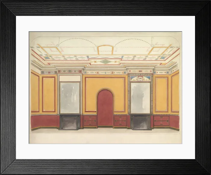 Framed Print : Design for a room with two fireplaces, ca. 1860. Creators: John Dibblee Crace Framed Print : Design for a room with two fireplaces, ca. 1860. Creators: John Dibblee Crace