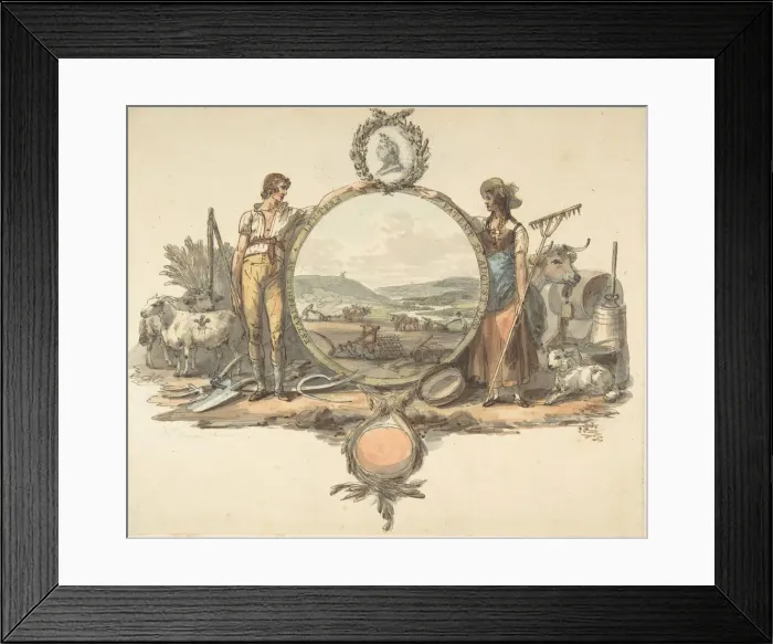 Framed Print : Design for a Frontispiece, ca. 1793. Creator: Josiah Boydell Framed Print : Design for a Frontispiece, ca. 1793. Creator: Josiah Boydell