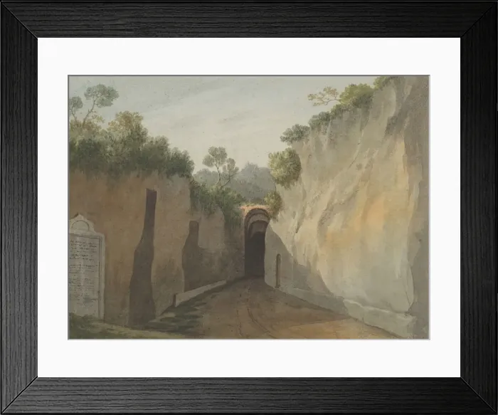 Framed Print : Entrance to the Grotto of Posillipo, Naples, 1778-79. Creator: John Warwick Smith Framed Print : Entrance to the Grotto of Posillipo, Naples, 1778-79. Creator: John Warwick Smith