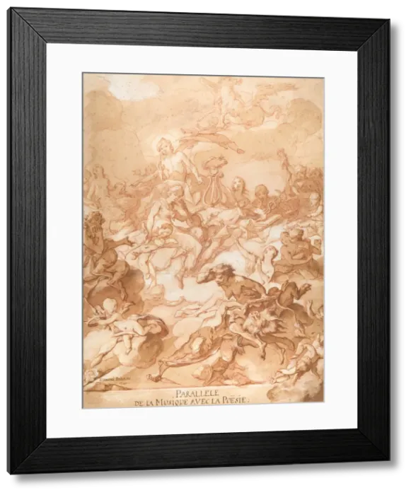 Framed Print : An Allegory Comparing Music and Poetry, 1740. Creator: Michel-Francois Dandre-Bardon Framed Print : An Allegory Comparing Music and Poetry, 1740. Creator: Michel-Francois Dandre-Bardon
