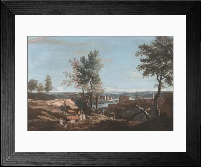 Framed Print : Extensive Pastoral Landscape, ca. 1700-1730. Creator: Marco Ricci Framed Print : Extensive Pastoral Landscape, ca. 1700-1730. Creator: Marco Ricci