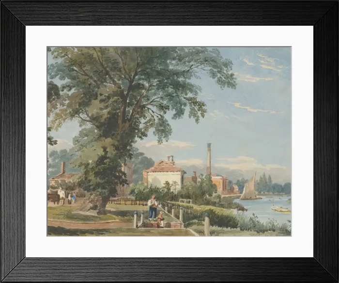 Framed Print : On the Thames at Hammersmith, ca. 1836. Creator: John Varley I Framed Print : On the Thames at Hammersmith, ca. 1836. Creator: John Varley I
