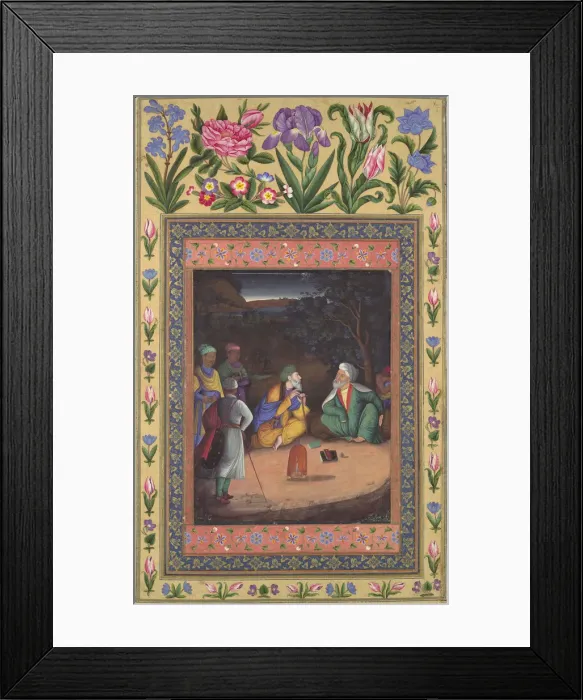 Framed Print : A Nighttime Gathering, Folio from the Davis Album, dated 1664-65. Creator: Muhammad Zaman Framed Print : A Nighttime Gathering, Folio from the Davis Album, dated 1664-65. Creator: Muhammad Zaman
