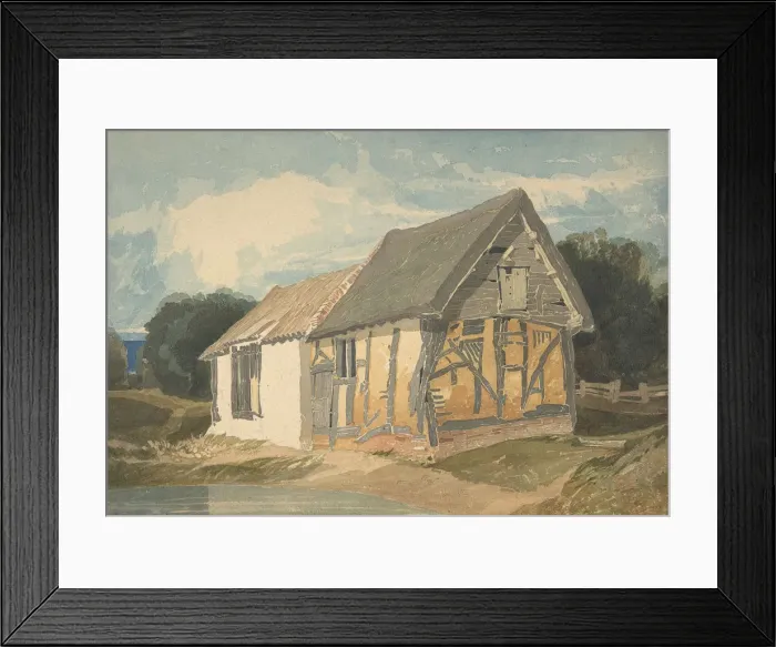 Framed Print : Farm Building by a Pond, 1808-11(?). Creator: John Sell Cotman Framed Print : Farm Building by a Pond, 1808-11(?). Creator: John Sell Cotman