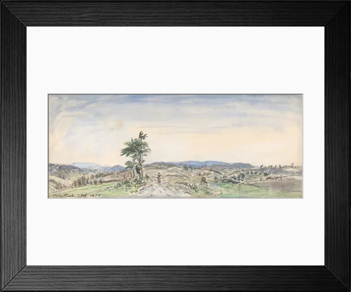Framed Print : Landscape, 1877. Creator: Johan Barthold Jongkind Framed Print : Landscape, 1877. Creator: Johan Barthold Jongkind