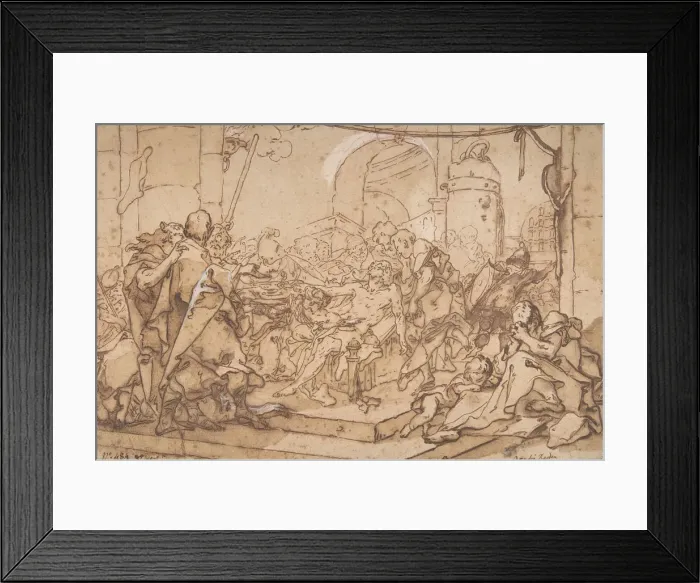 Framed Print : The Death of Socrates, ca. 1749. Creator: Michel-Francois Dandre-Bardon Framed Print : The Death of Socrates, ca. 1749. Creator: Michel-Francois Dandre-Bardon