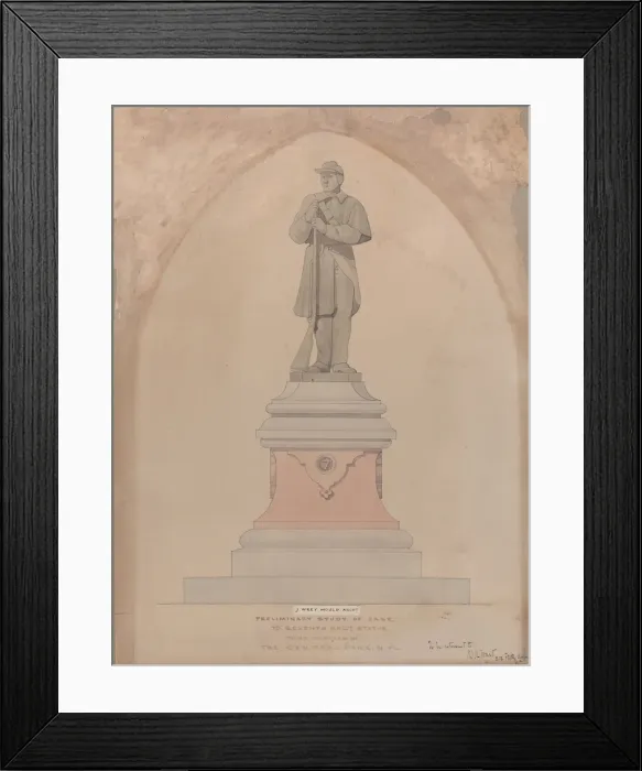 Framed Print : Pedestal Design for the Seventh Regiment Memorial in Central Park, ca. 1868 Framed Print : Pedestal Design for the Seventh Regiment Memorial in Central Park, ca. 1868