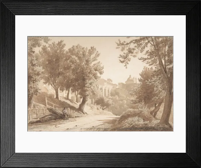 Framed Print : View of Ariccia, 1853. Creator: Jean Achille Benouville Framed Print : View of Ariccia, 1853. Creator: Jean Achille Benouville