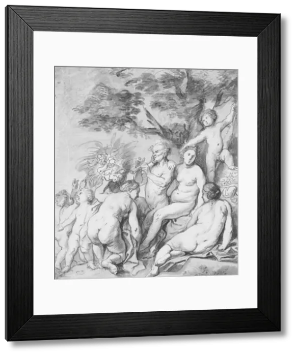 Framed Print : Allegory of Fertility (Recto), ca. 1640. Creator: Jacob Jordaens