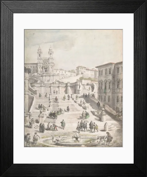 Framed Print : Scalinata della Trinita dei Monti, ca. 1756-58. Creator: Giovanni Paolo Panini Framed Print : Scalinata della Trinita dei Monti, ca. 1756-58. Creator: Giovanni Paolo Panini