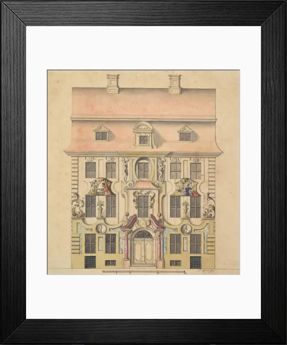 Framed Print : Architectural Design for a Facade, 1739-69. Creator: Ferenc Speth Framed Print : Architectural Design for a Facade, 1739-69. Creator: Ferenc Speth