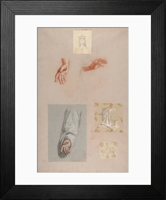 Framed Print : a. Hands of Saint Remi (lower register); b. Head of Saint Clotilde (upper register) Framed Print : a. Hands of Saint Remi (lower register); b. Head of Saint Clotilde (upper register)