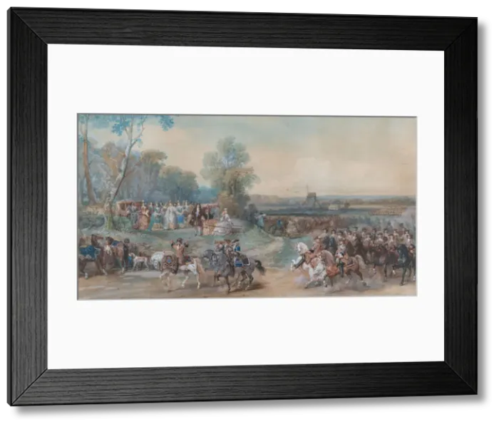 Framed Print : Camp de Compiegne, 1698, ca. 1860. Creator: Eugene Louis Lami Framed Print : Camp de Compiegne, 1698, ca. 1860. Creator: Eugene Louis Lami