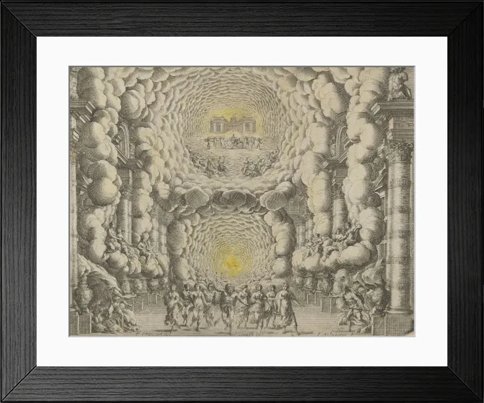 Framed Print : Design for a theater set created by Giacomo Torelli da Fano for the ballet Les Noces de Framed Print : Design for a theater set created by Giacomo Torelli da Fano for the ballet Les Noces de