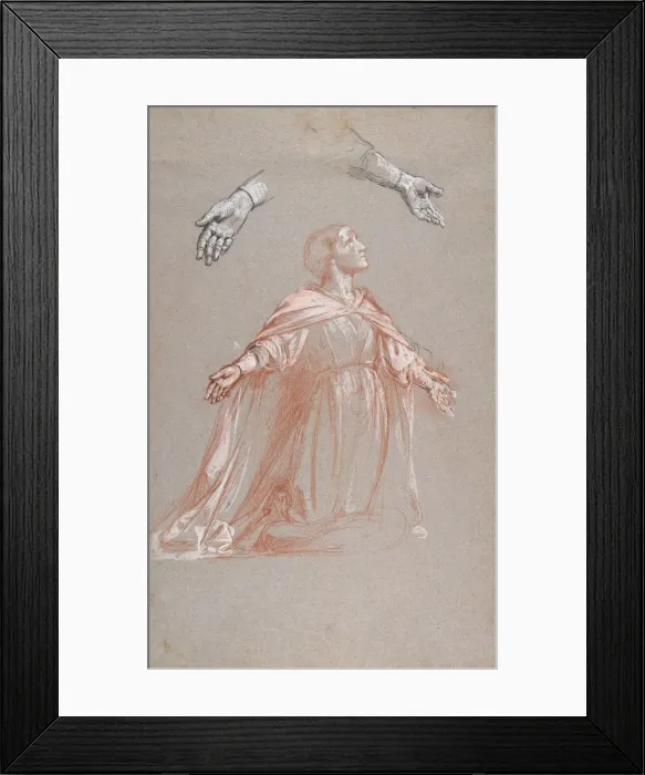Framed Print : Sainte Clotilde (middle register; study for wall paintings in the Chapel of Saint Remi Framed Print : Sainte Clotilde (middle register; study for wall paintings in the Chapel of Saint Remi