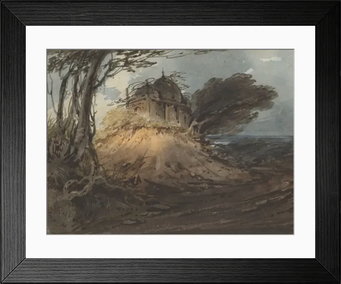 Framed Print : Indian Temple, ca. 1808-12. Creator: George Chinnery Framed Print : Indian Temple, ca. 1808-12. Creator: George Chinnery