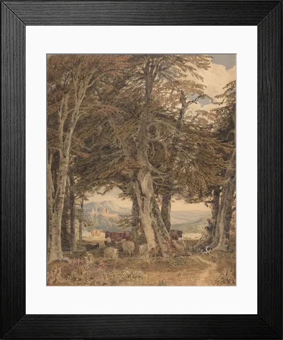 Framed Print : Cattle and Sheep at Resting at the Edge of a Forest, ca. 1840 Framed Print : Cattle and Sheep at Resting at the Edge of a Forest, ca. 1840