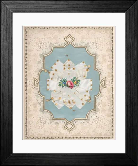 Framed Print : Lace Paper Valentine, ca. 1855. Creator: Esther Howland Framed Print : Lace Paper Valentine, ca. 1855. Creator: Esther Howland