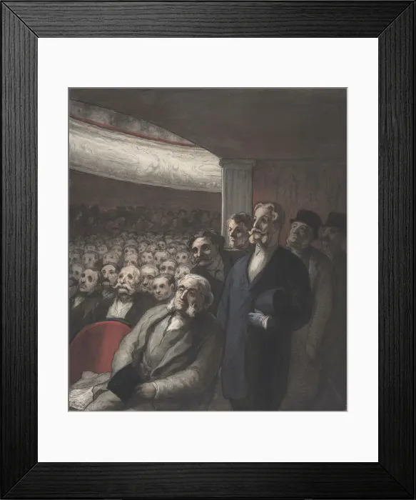 Framed Print : A Theater Audience, 19th century. Creator: Honore Daumier Framed Print : A Theater Audience, 19th century. Creator: Honore Daumier