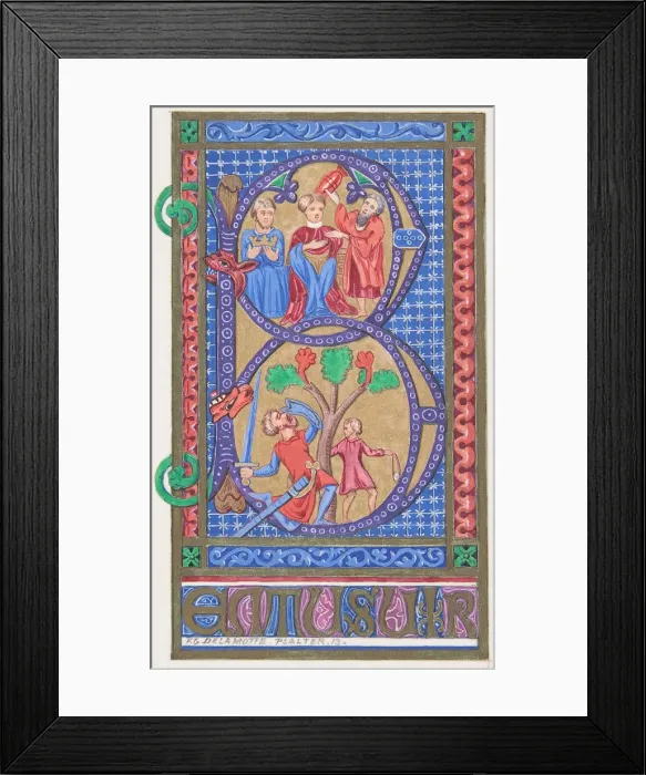 Framed Print : Illuminated Initial B, 1830-62. Creator: Freeman Gage Delamotte Framed Print : Illuminated Initial B, 1830-62. Creator: Freeman Gage Delamotte