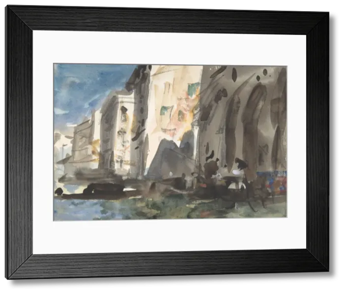 Framed Print : Bridge on the Grand Canal, Venice, 19th century. Creator: Hercules Brabazon Brabazon Framed Print : Bridge on the Grand Canal, Venice, 19th century. Creator: Hercules Brabazon Brabazon