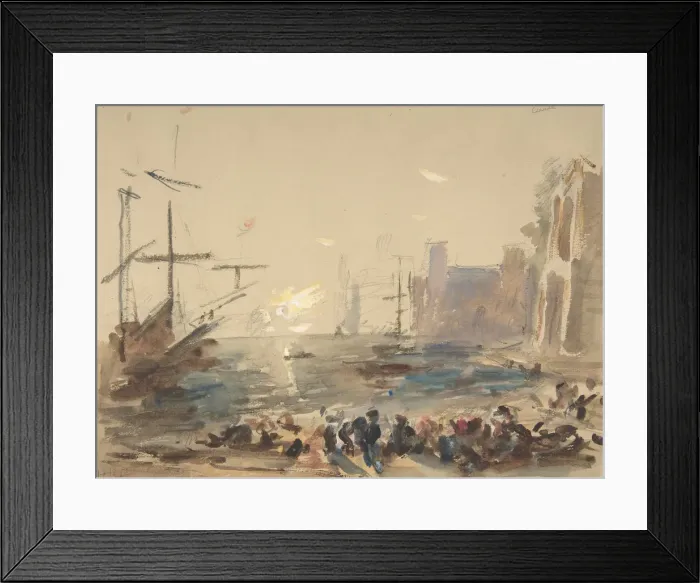 Framed Print : Seascape (recto); Indecipherable sketch (verso), 1840-1906 Framed Print : Seascape (recto); Indecipherable sketch (verso), 1840-1906