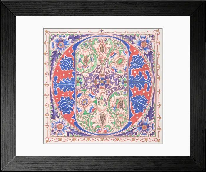Framed Print : Illuminated Initial O, 1830-62. Creator: Freeman Gage Delamotte