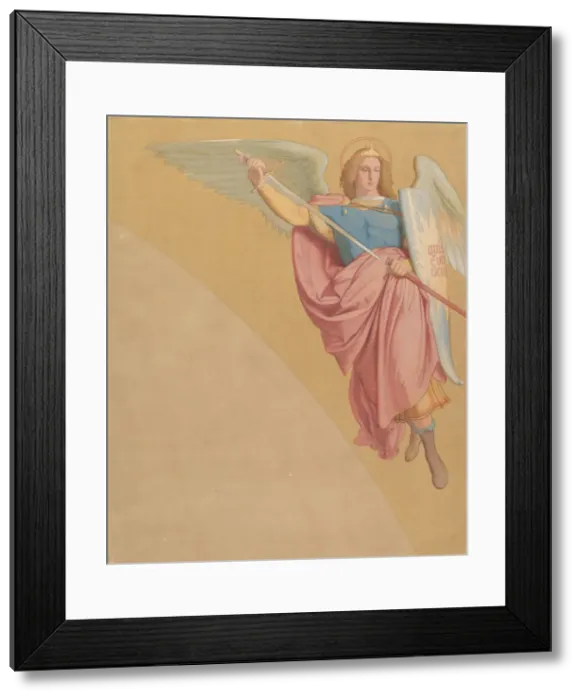 Framed Print : Archangel Drawing a Sword, 1825-86. Creator: Eduard von Steinle Framed Print : Archangel Drawing a Sword, 1825-86. Creator: Eduard von Steinle