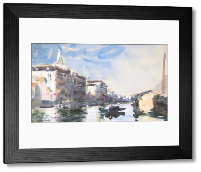 Framed Print : Scene on the Grand Canal, Venice, 19th century. Creator: Hercules Brabazon Brabazon Framed Print : Scene on the Grand Canal, Venice, 19th century. Creator: Hercules Brabazon Brabazon