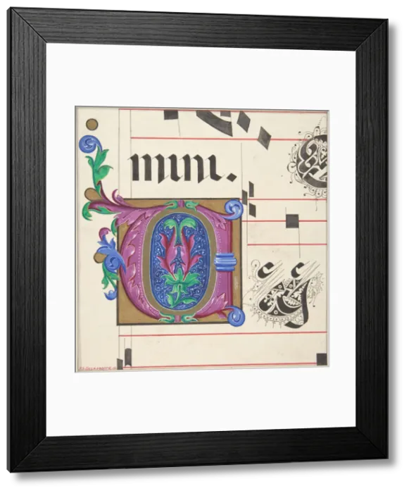 Framed Print : Illuminated Initial from Hymnal, 1830-62. Creator: Freeman Gage Delamotte Framed Print : Illuminated Initial from Hymnal, 1830-62. Creator: Freeman Gage Delamotte