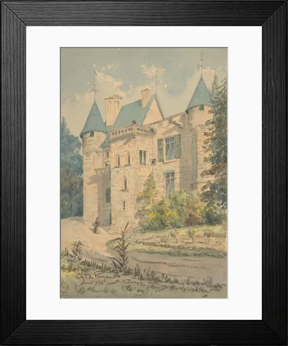 Framed Print : Chateau de Vouzan, 1888. Creator: Henry Victor Burgy Framed Print : Chateau de Vouzan, 1888. Creator: Henry Victor Burgy