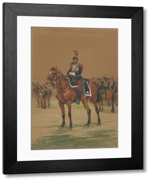 Framed Print : French Cuirassier, 1872. Creator: Jean Baptiste Edouard Detaille Framed Print : French Cuirassier, 1872. Creator: Jean Baptiste Edouard Detaille