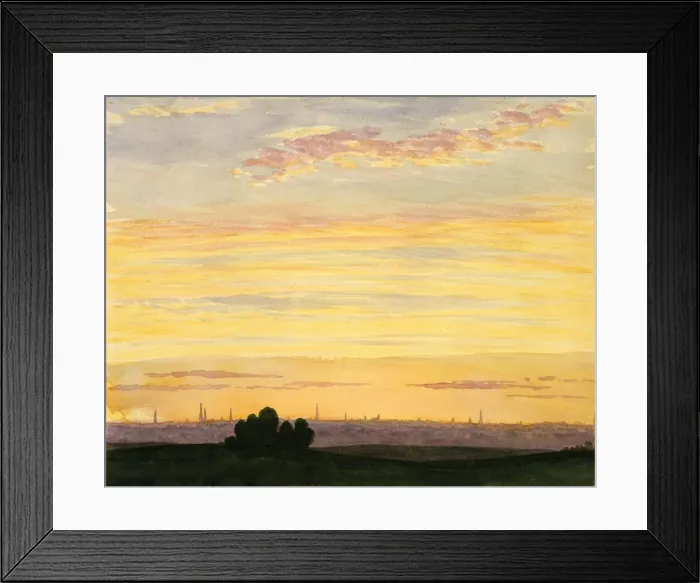 Framed Print : City and Sunset. Creator: Henry Farrer Framed Print : City and Sunset. Creator: Henry Farrer