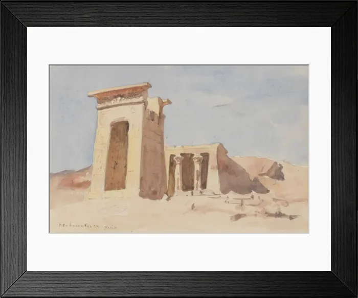 Framed Print : The Temple of Dendur, showing the Pylon, 1874. Creator: Frederick Arthur Bridgman Framed Print : The Temple of Dendur, showing the Pylon, 1874. Creator: Frederick Arthur Bridgman