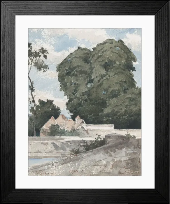 Framed Print : View from the Ramparts at Chartres, 1893. Creator: Henri-Joseph Harpignies Framed Print : View from the Ramparts at Chartres, 1893. Creator: Henri-Joseph Harpignies