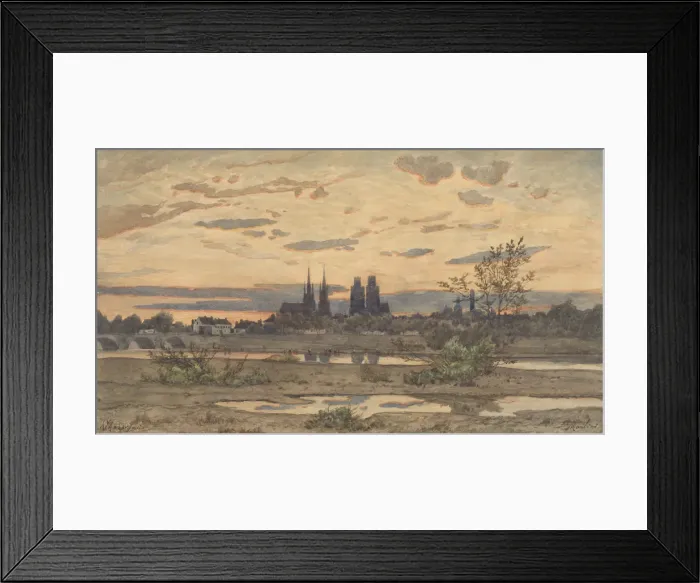 Framed Print : A View of Moulins, ca. 1850-60. Creator: Henri-Joseph Harpignies Framed Print : A View of Moulins, ca. 1850-60. Creator: Henri-Joseph Harpignies